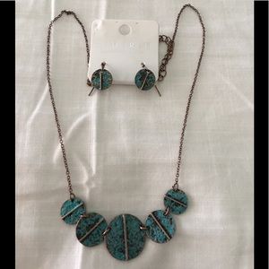 NWT Copper Necklace and earring set